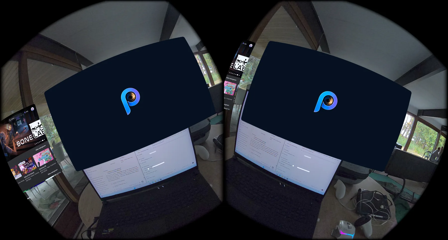 Paralume startscherm in een Meta Quest-headset